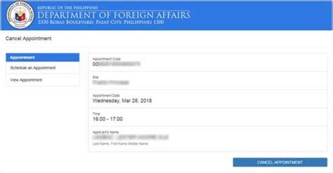 how to view appointment code in dfa|How to Reschedule or Cancel Philippine Passport Appointment O.